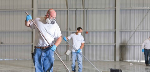 Epoxy flooring specialists at work