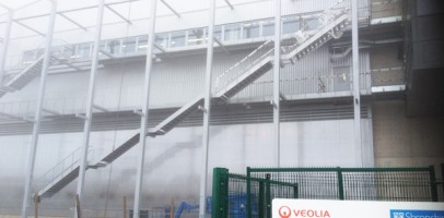 an image of the side of a metal staircase in Shropshire