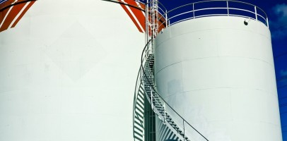 an image of gasoline tanks applied with industrial coatings